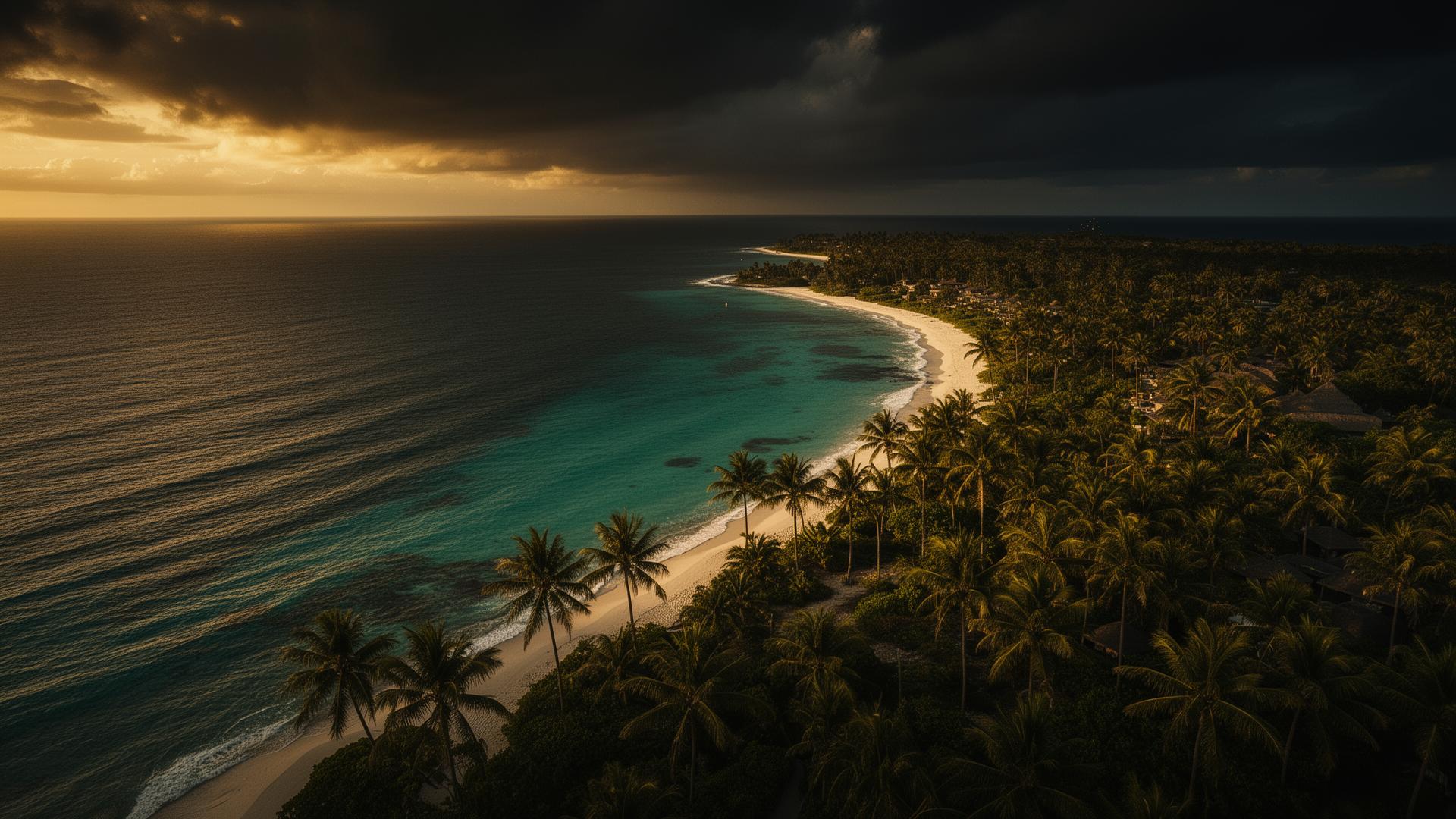 Praia ao entardecer